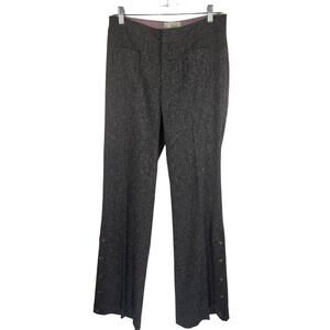 Anthropology Elevenses Brown Speckled Wide Leg Button Accent Pants 2